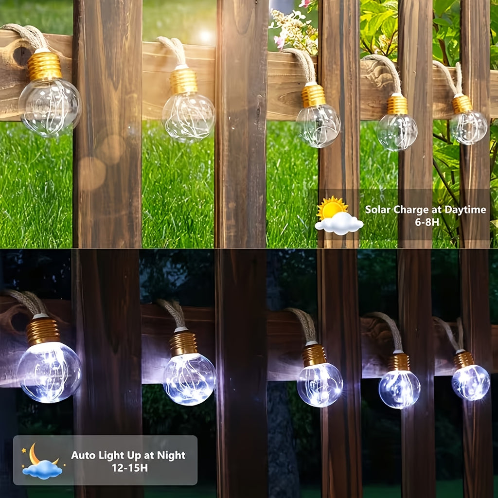 Solar-Lichterkette, 25 LEDs (8 Modi) für Garten und Außen – Detailansicht 6
