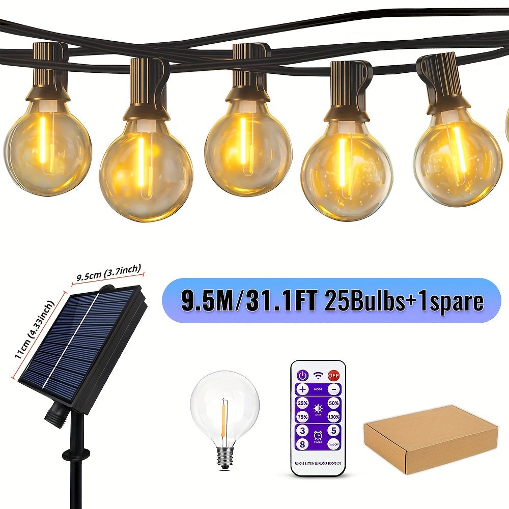 Solar-Lichterkette, 9,5M/31,17FT 25 Glühbirnen+1 Ersatz für Bett und Schlafzimmer – Detailansicht 3