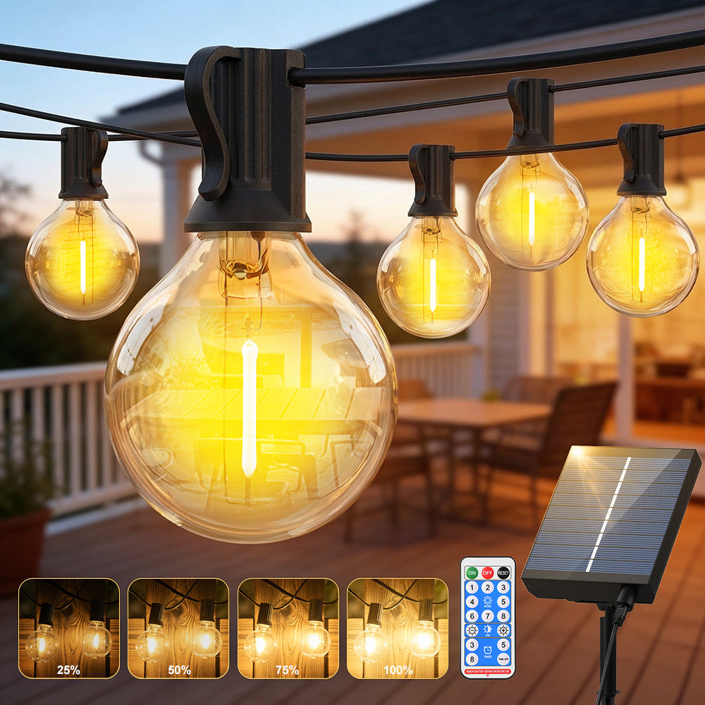 Solar-Lichterkette, LED-Beleuchtung für Terrasse und Außenbereich Garten Hof Terrasse Hochzeit – Hauptansicht