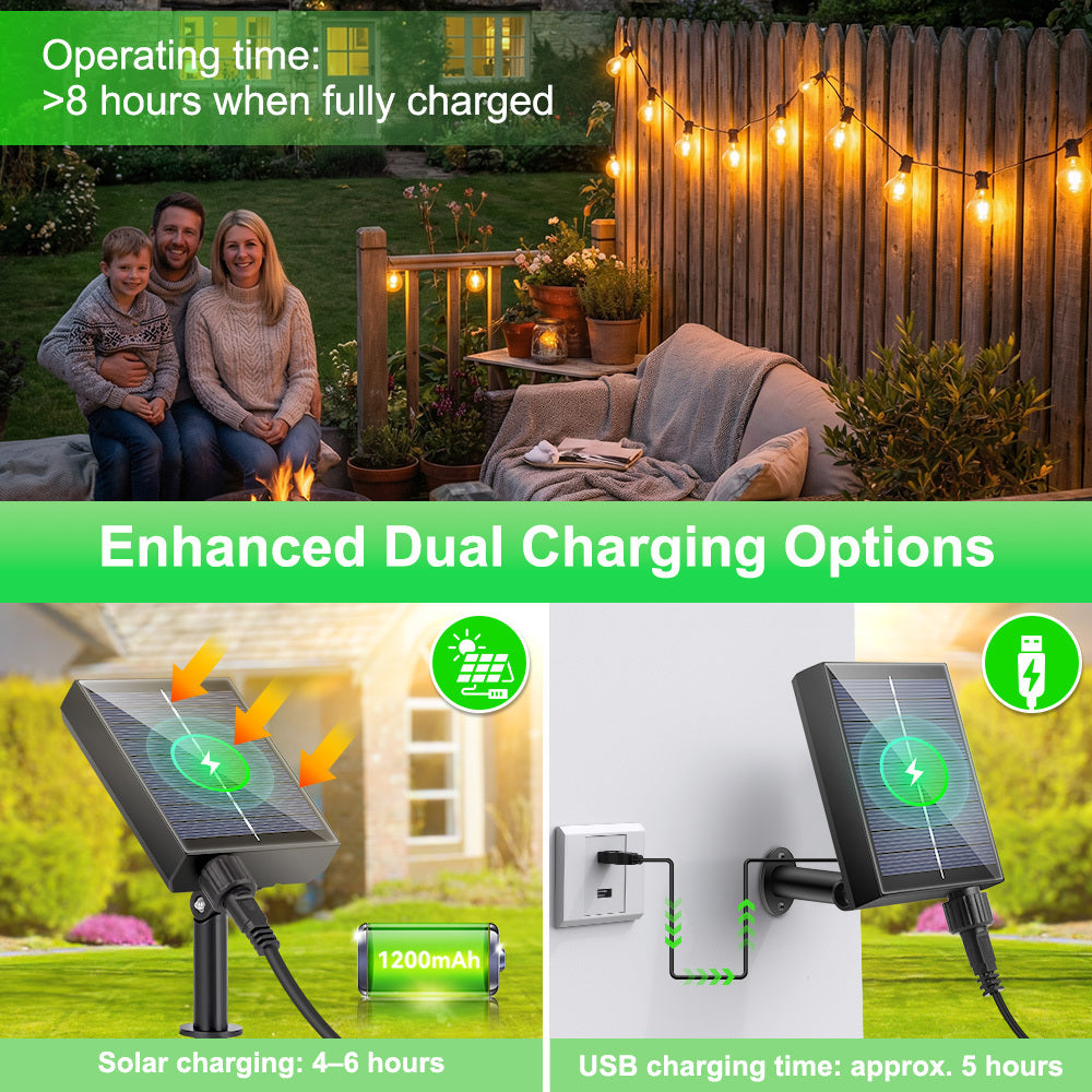 Solar-Lichterkette, LED-Beleuchtung für Terrasse und Außenbereich Garten Hof Terrasse Hochzeit – Detailansicht 16
