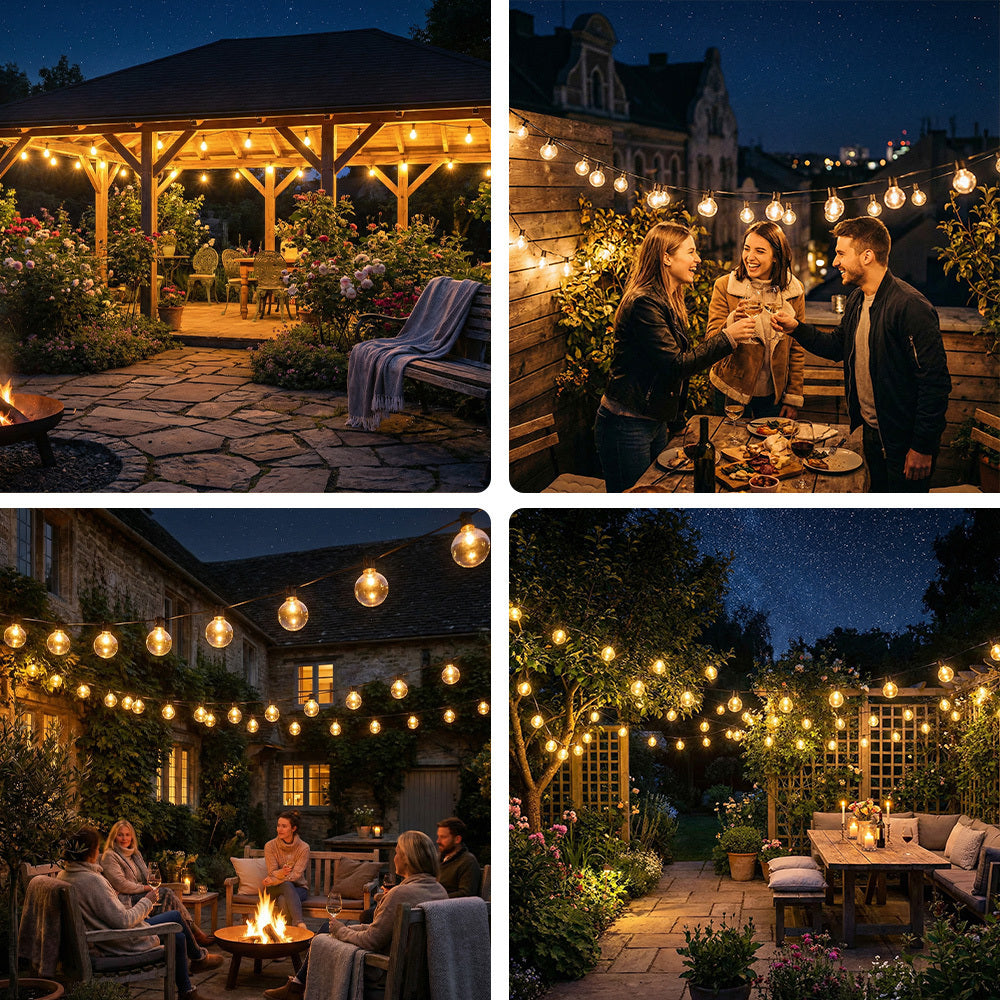 Solar-Lichterkette, LED-Beleuchtung für Terrasse und Außenbereich Garten Hof Terrasse Hochzeit – Detailansicht 18