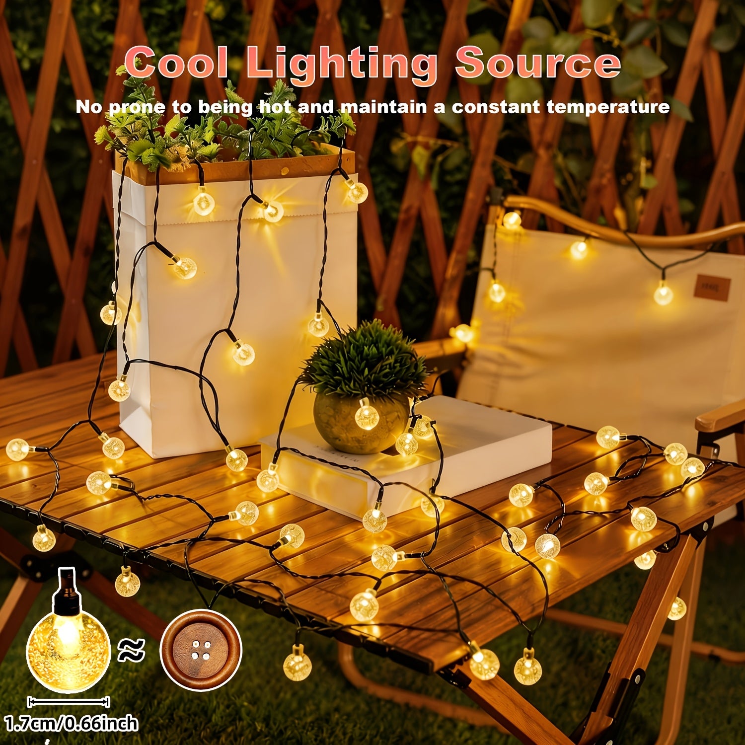 Solar-Lichterkette, Mehrfarbig für Terrasse – Detailansicht 6