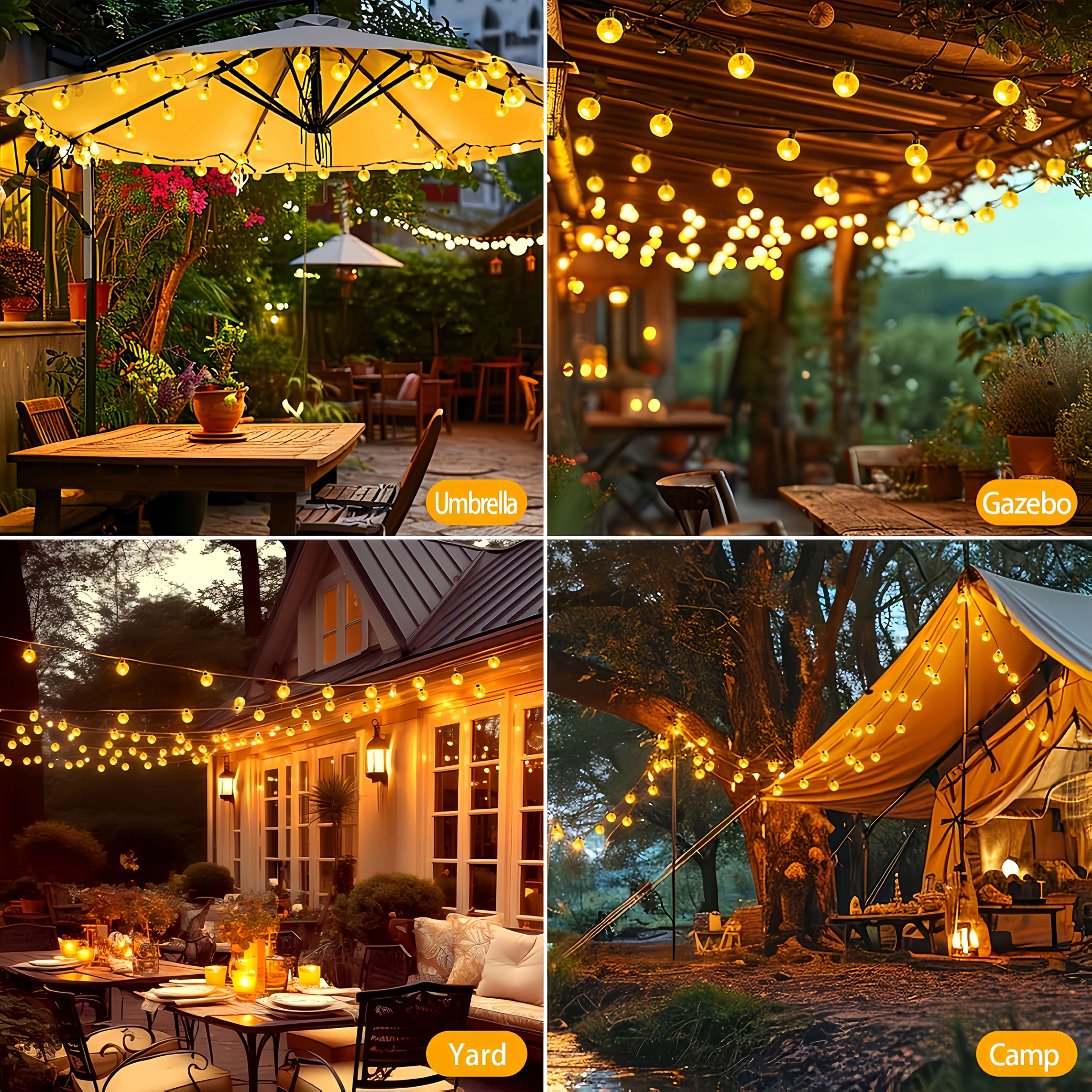 Solar-Lichterkette, Mehrfarbig für Terrasse – Detailansicht 14