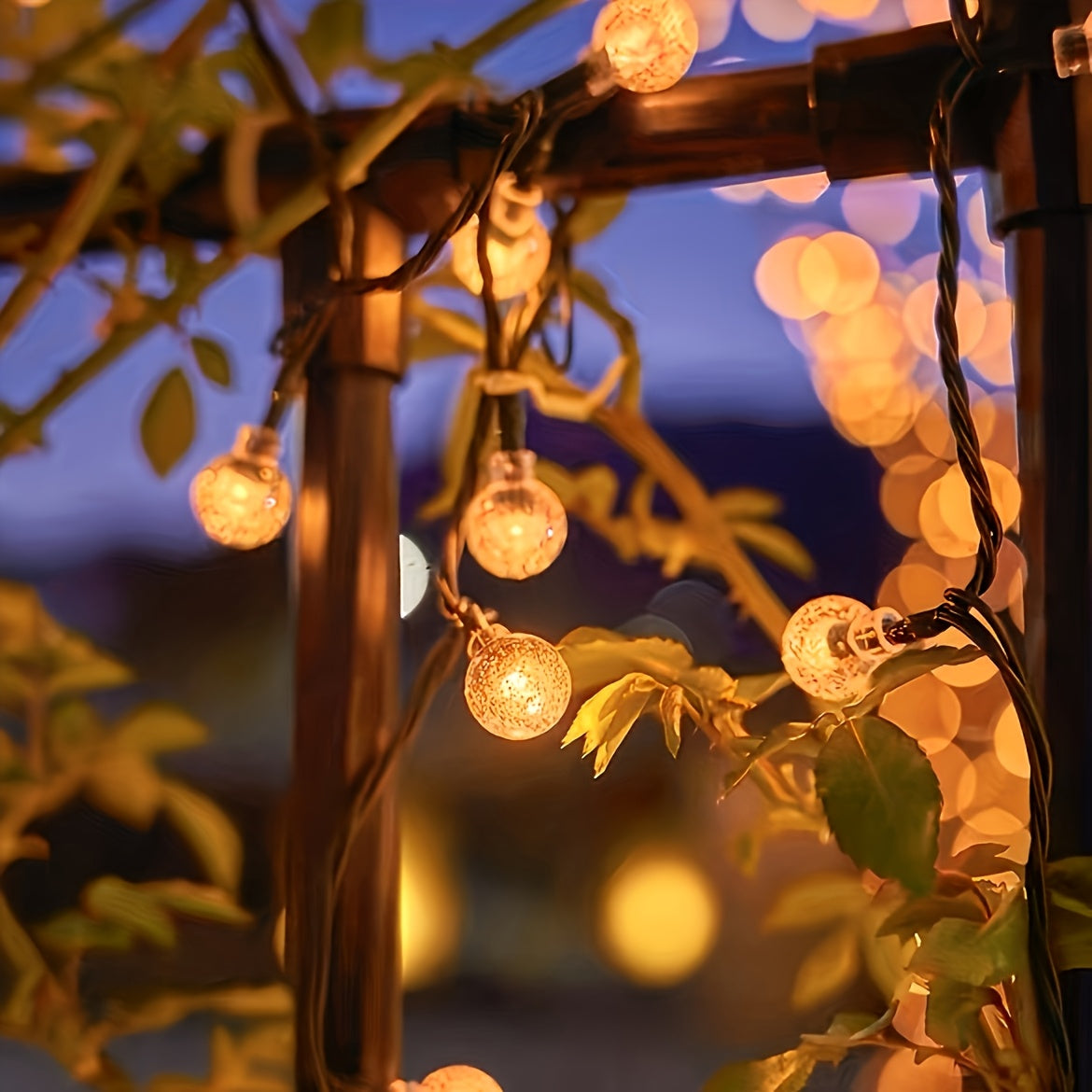 Solar-Lichterkette, Mehrfarbig für Terrasse – Detailansicht 15