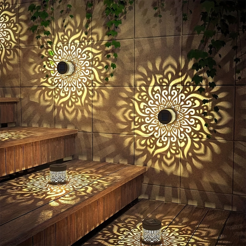 Solar-Wandzaunleuchten Metalllaterne, LED-Beleuchtung für Garten und Terrasse – Detailansicht 2