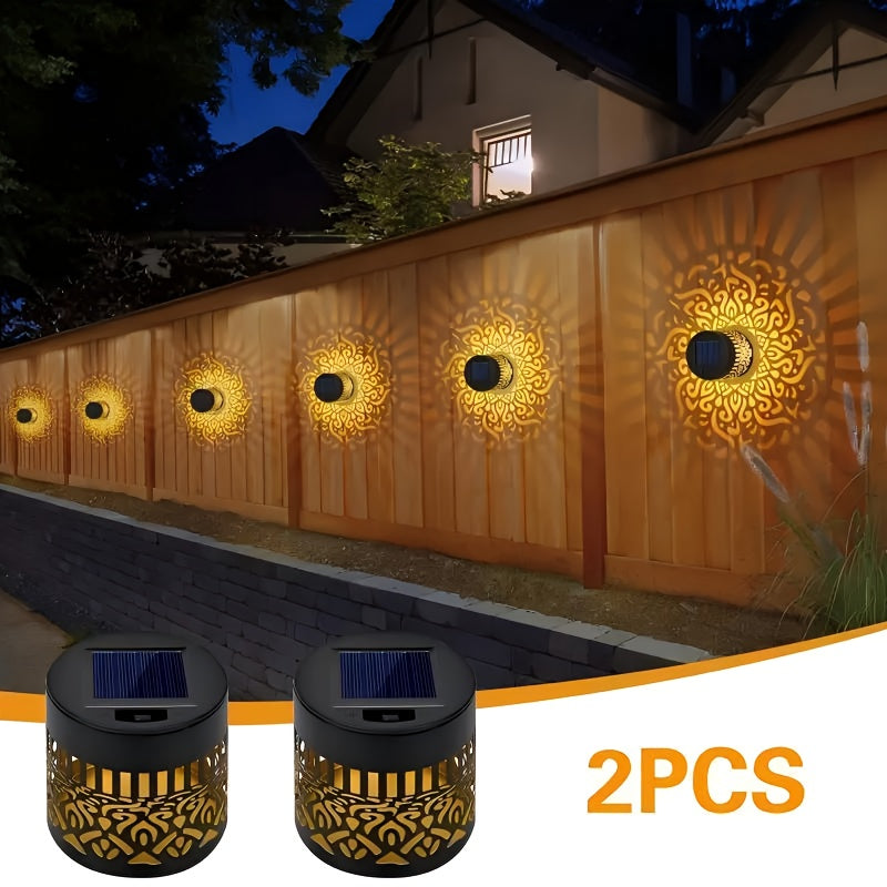 Solar-Wandzaunleuchten Metalllaterne, LED-Beleuchtung für Garten und Terrasse – Detailansicht 5