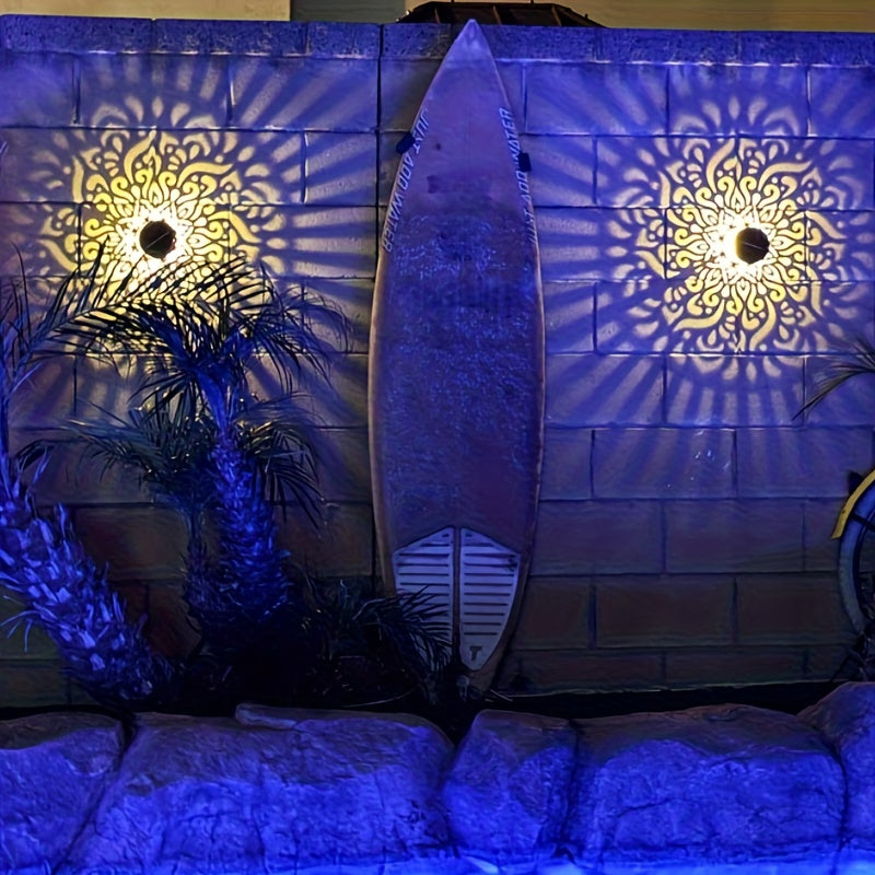 Solar-Wandzaunleuchten Metalllaterne, LED-Beleuchtung für Garten und Terrasse – Detailansicht 7