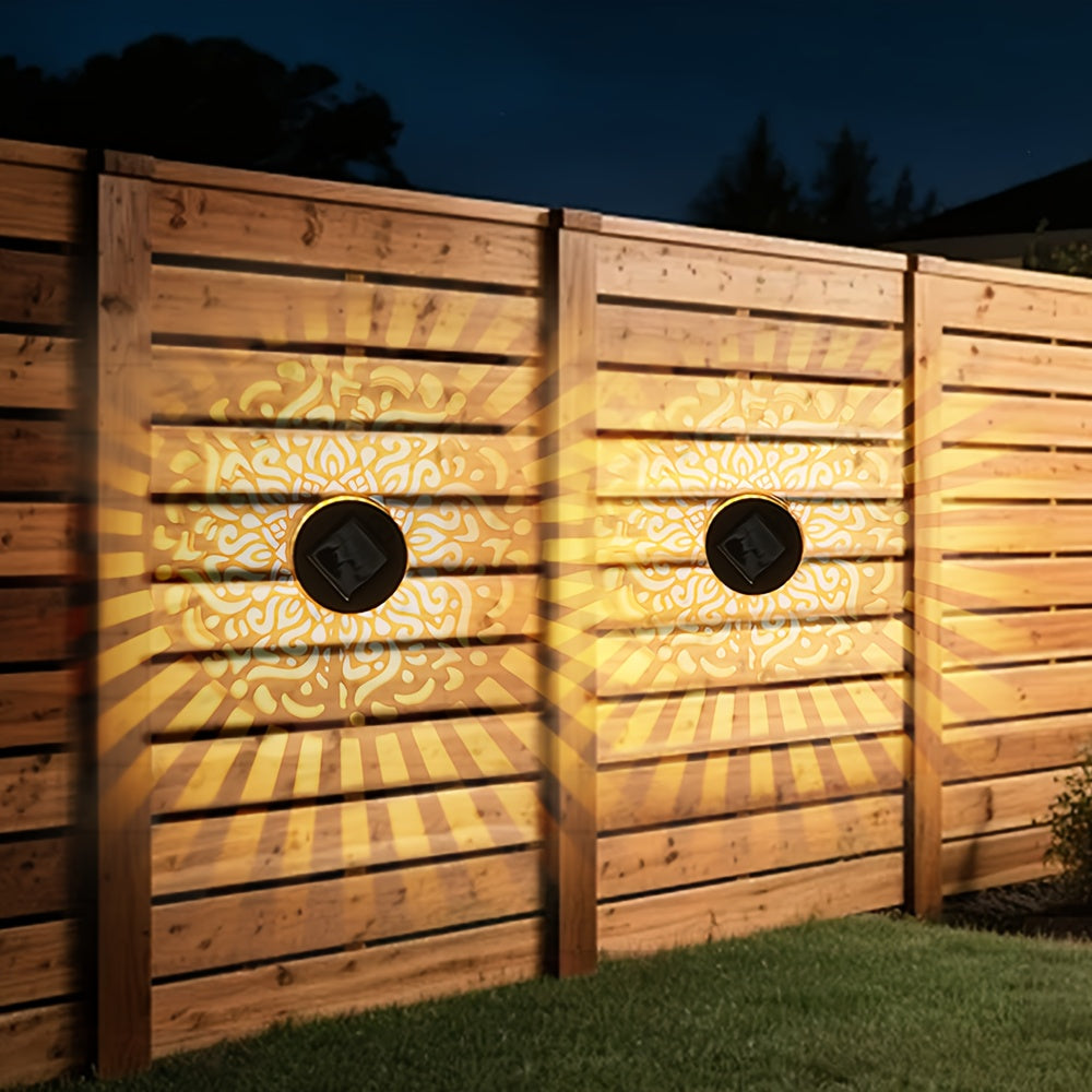 Solar-Wandzaunleuchten Metalllaterne, LED-Beleuchtung für Garten und Terrasse – Detailansicht 10
