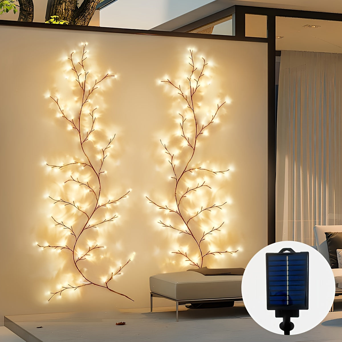 Solar-Weidenranken-Licht für Heimdekoration, LED-Beleuchtung für Schlafzimmer und Bett – Detailansicht 2