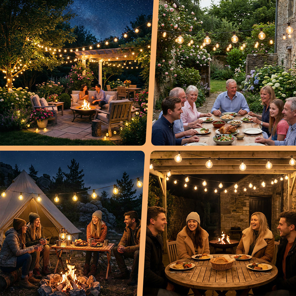 Solarbetriebene Lichterkette, LED-Beleuchtung für Garten und Terrasse – Detailansicht 33