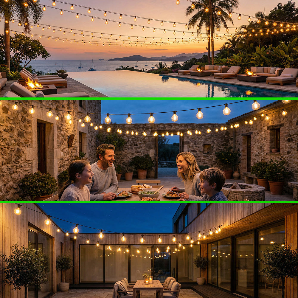 Solare Außen-Lichterkette, LED-Beleuchtung für Garten und Terrasse – Detailansicht 8