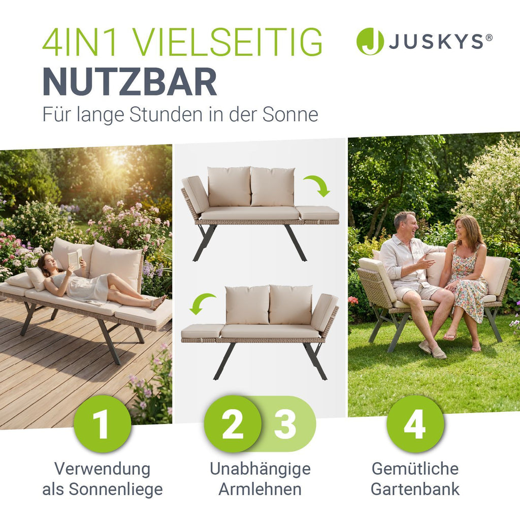 Sonnenliege, 240 kg für Garten und Balkon – Detailansicht 3
