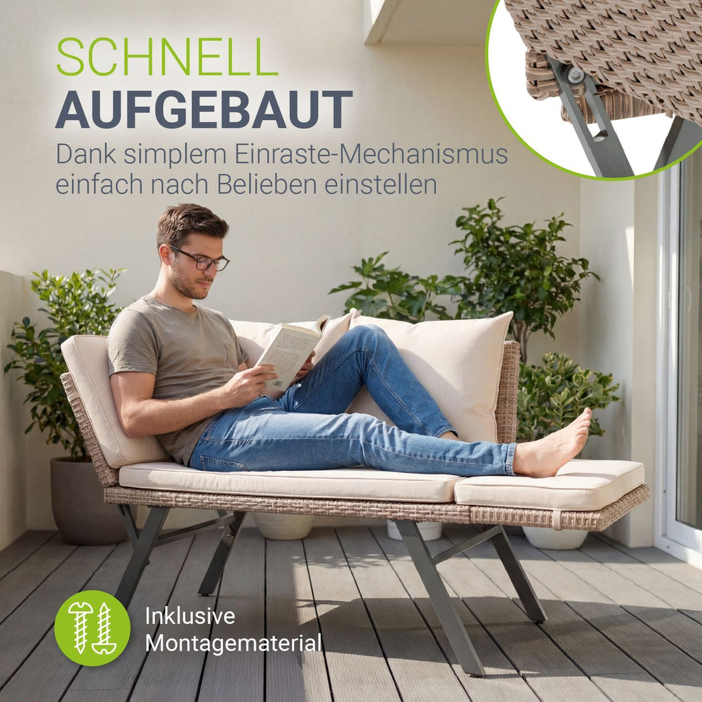 Sonnenliege, 240 kg für Garten und Balkon – Detailansicht 8