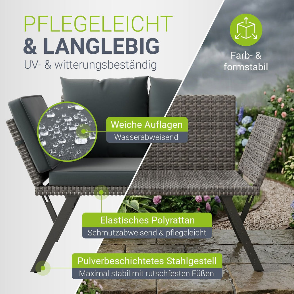 Sonnenliege, 240 kg für Garten und Balkon – Detailansicht 13