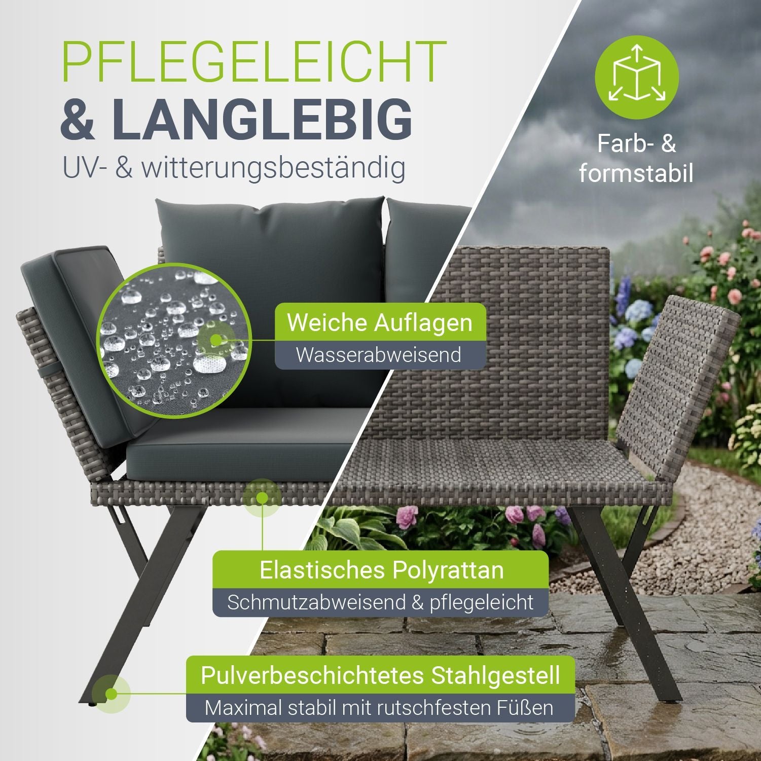 Sonnenliege, 240 kg für Garten und Balkon – Detailansicht 13