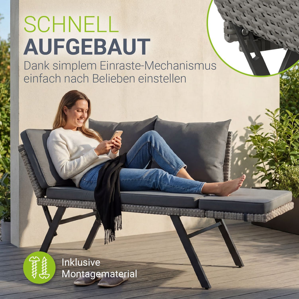 Sonnenliege, 240 kg für Garten und Balkon – Detailansicht 17