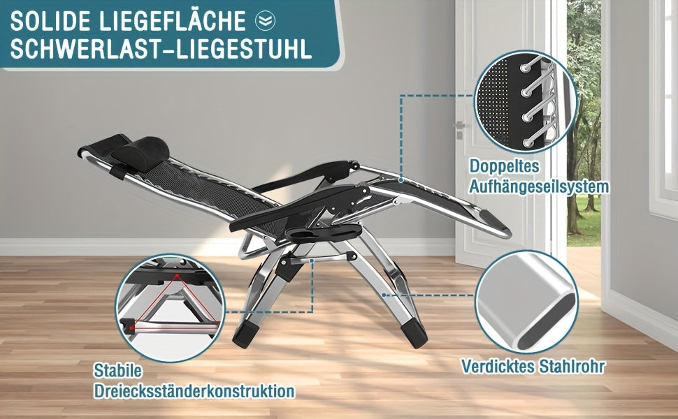 Sonnenliege, 72cm für Garten und Balkon – Detailansicht 6