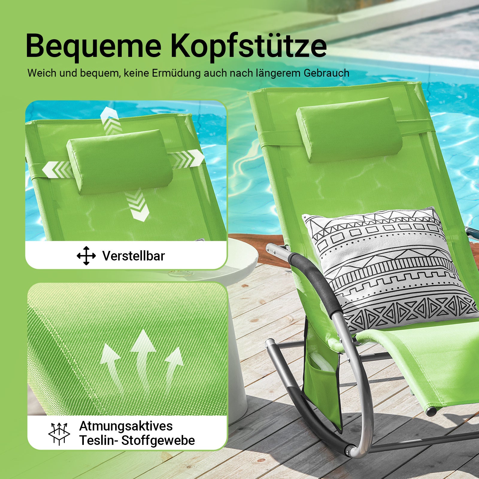 Sonnenliege, Beige für Balkon – Detailansicht 11