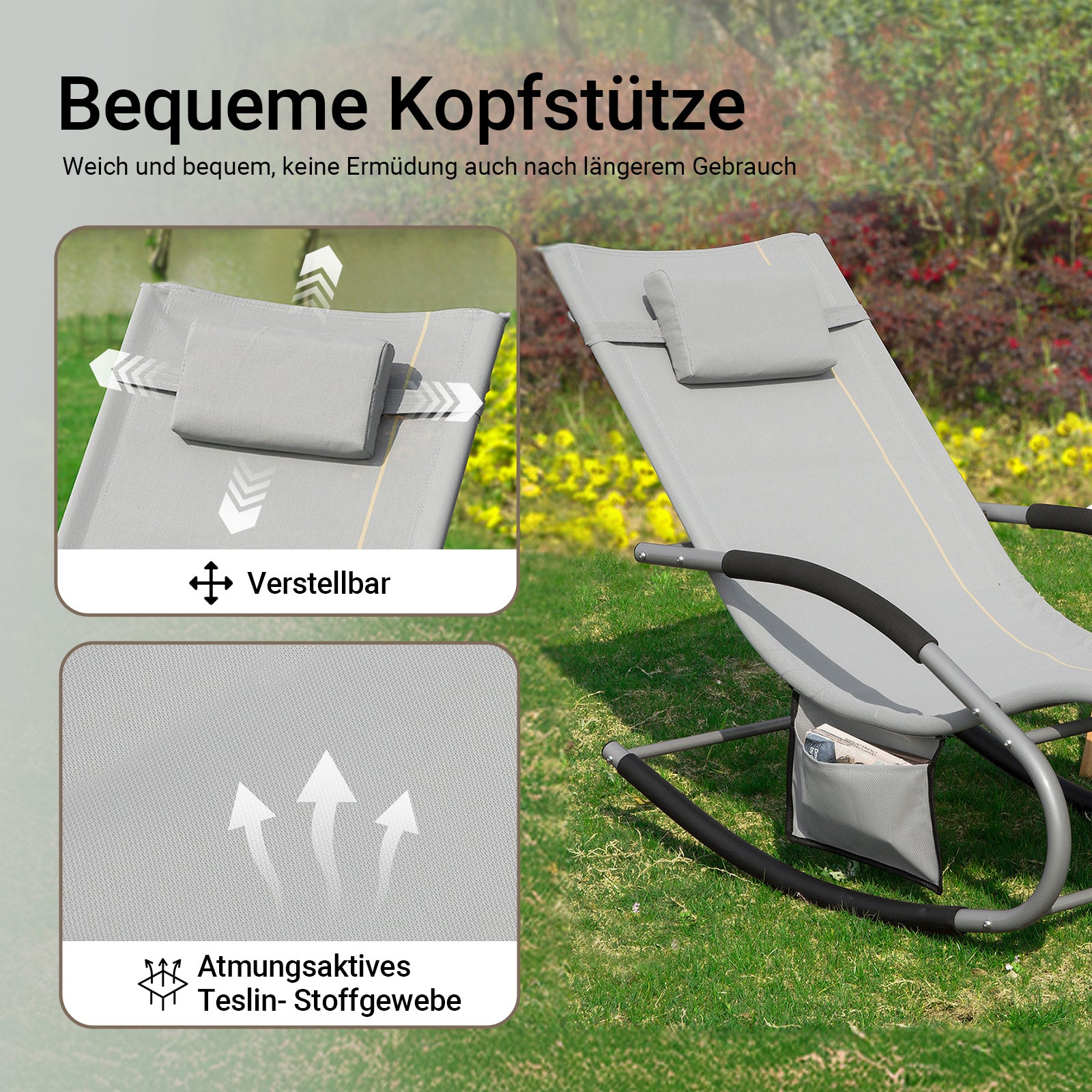 Sonnenliege, Beige für Balkon – Detailansicht 17