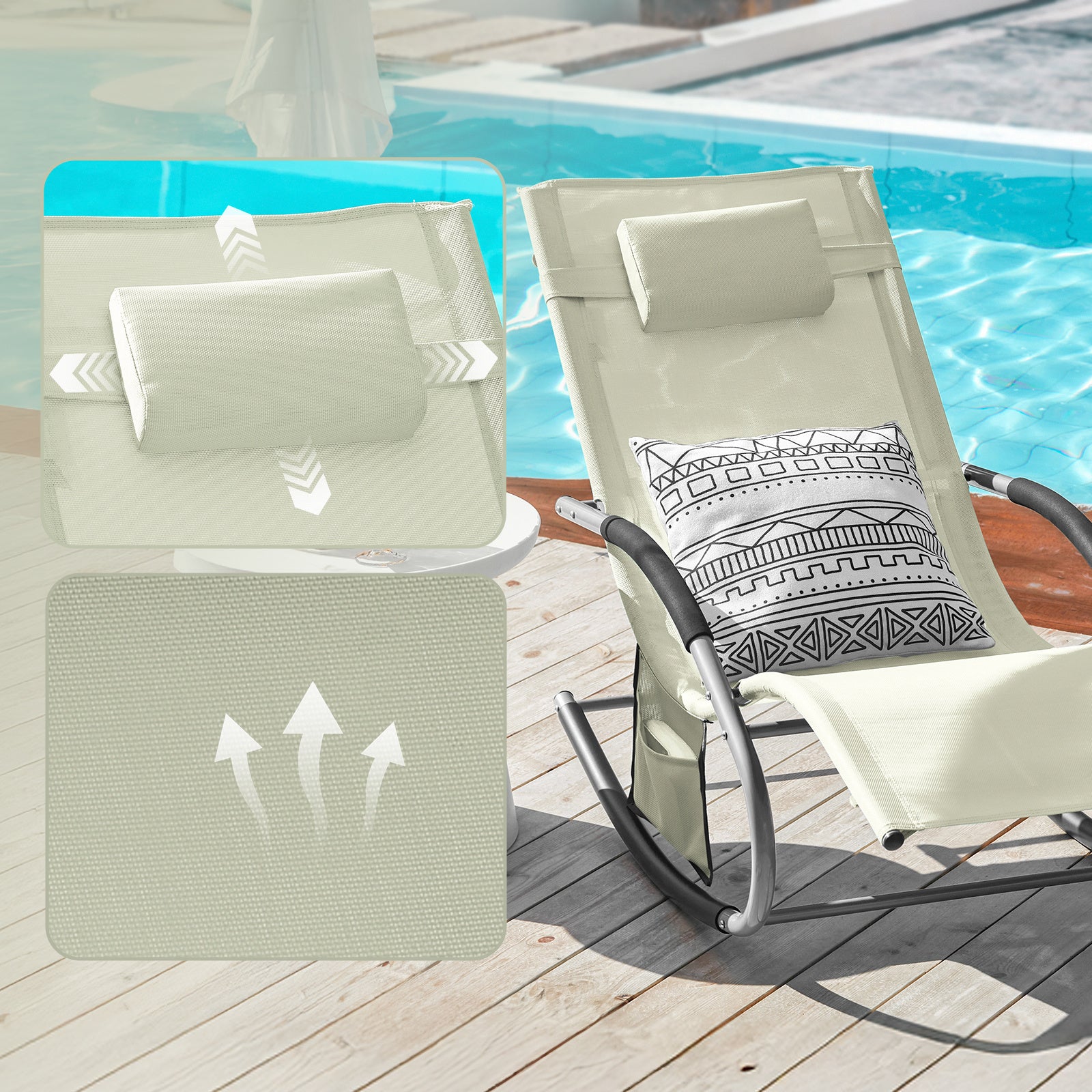 Sonnenliege, Beige für Balkon – Detailansicht 48