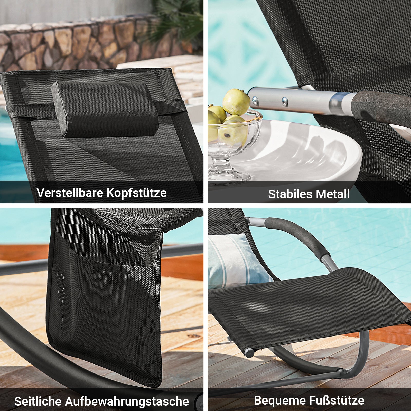 Sonnenliege, Beige für Balkon – Detailansicht 80