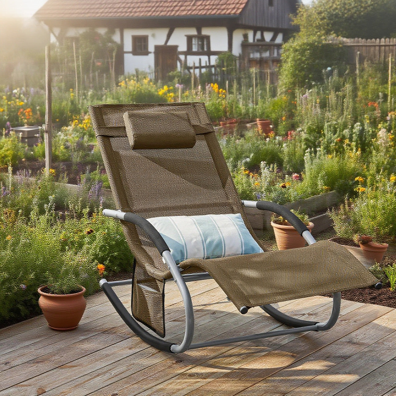 Sonnenliege, Beige für Balkon – Detailansicht 82