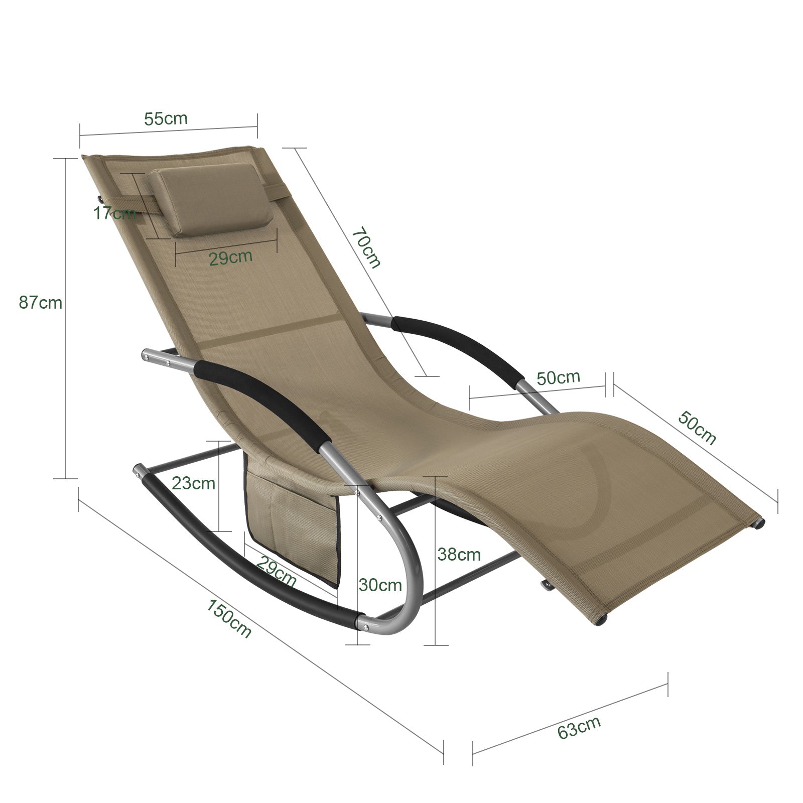 Sonnenliege, Beige für Balkon – Detailansicht 85