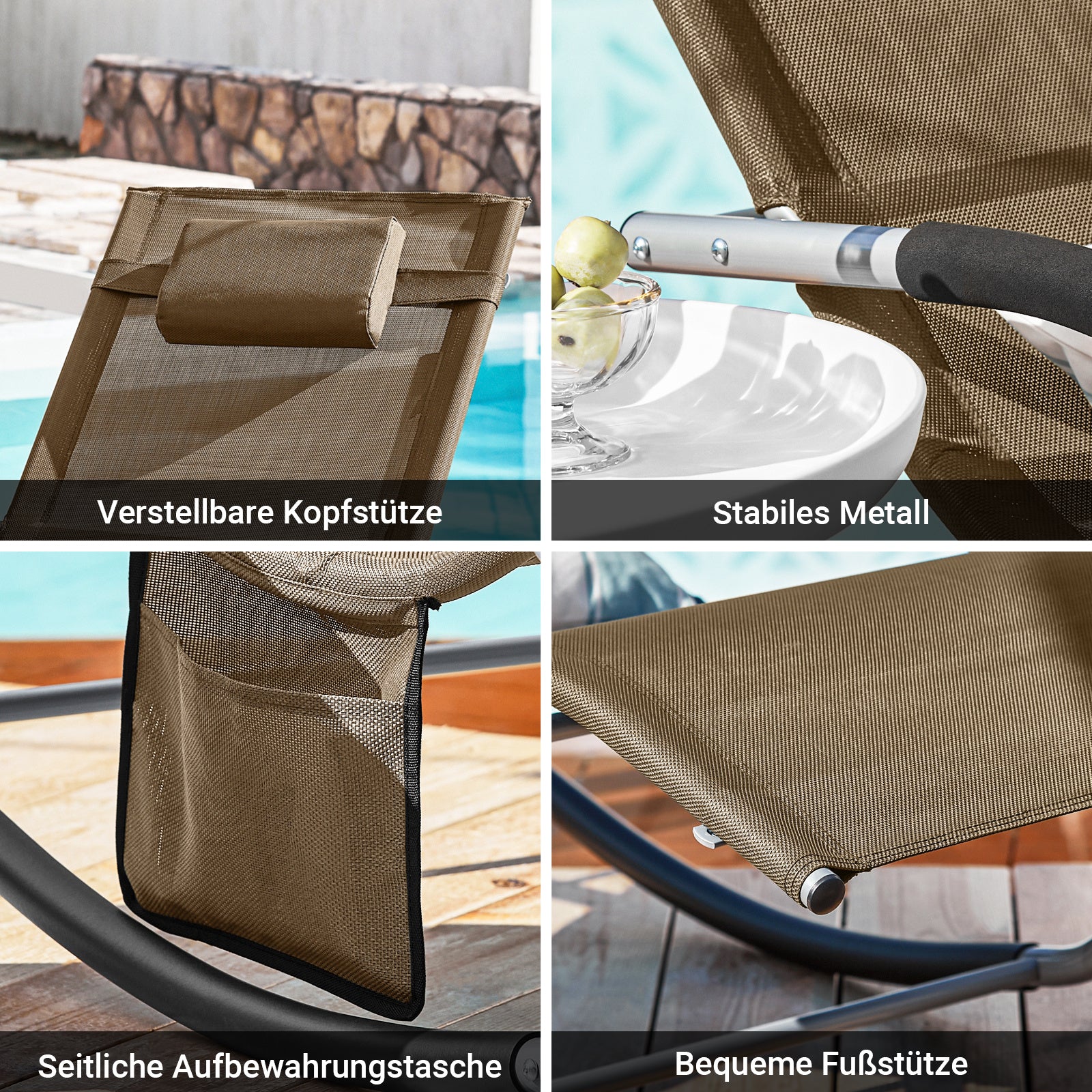 Sonnenliege, Beige für Balkon – Detailansicht 87