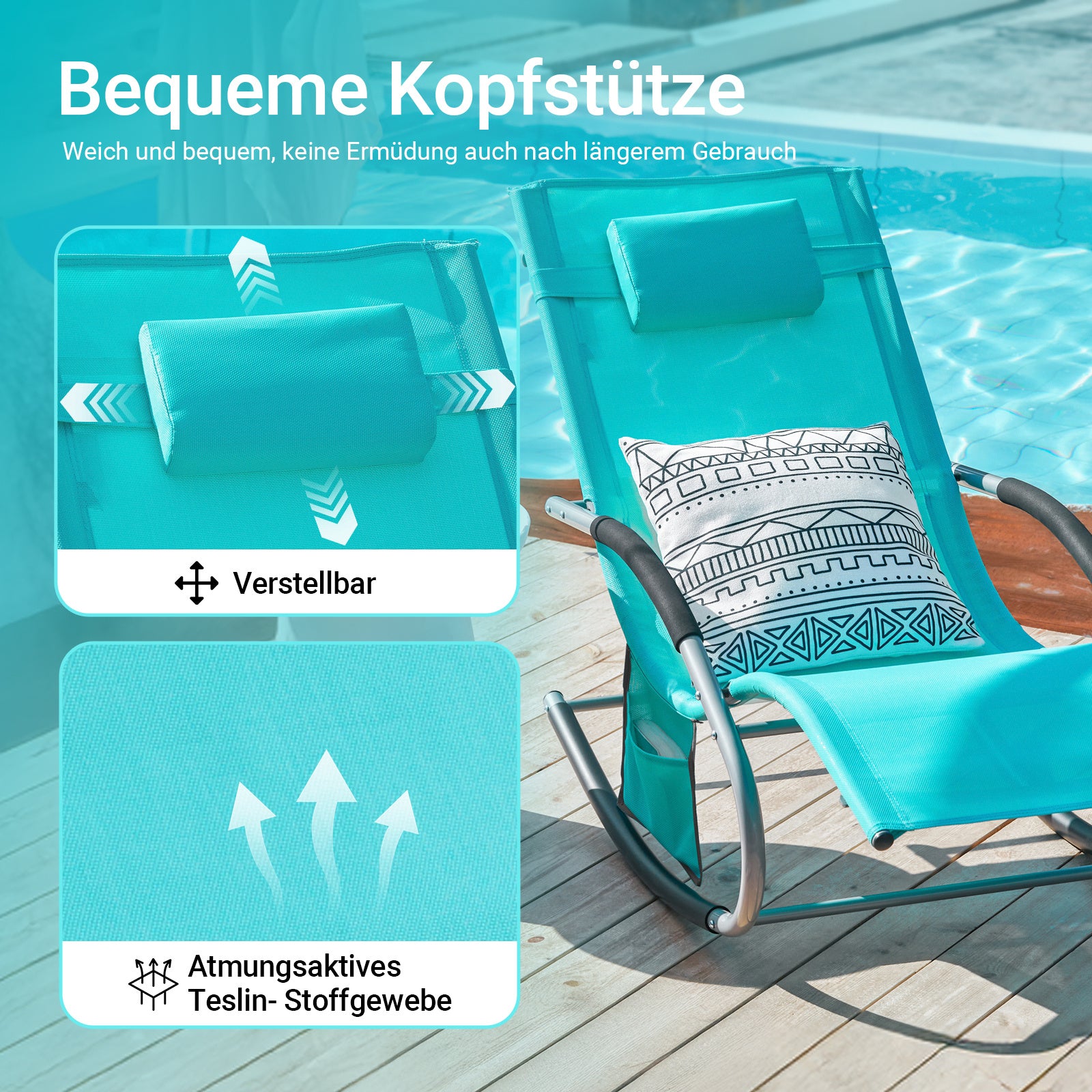 Sonnenliege, Beige für Balkon – Detailansicht 96