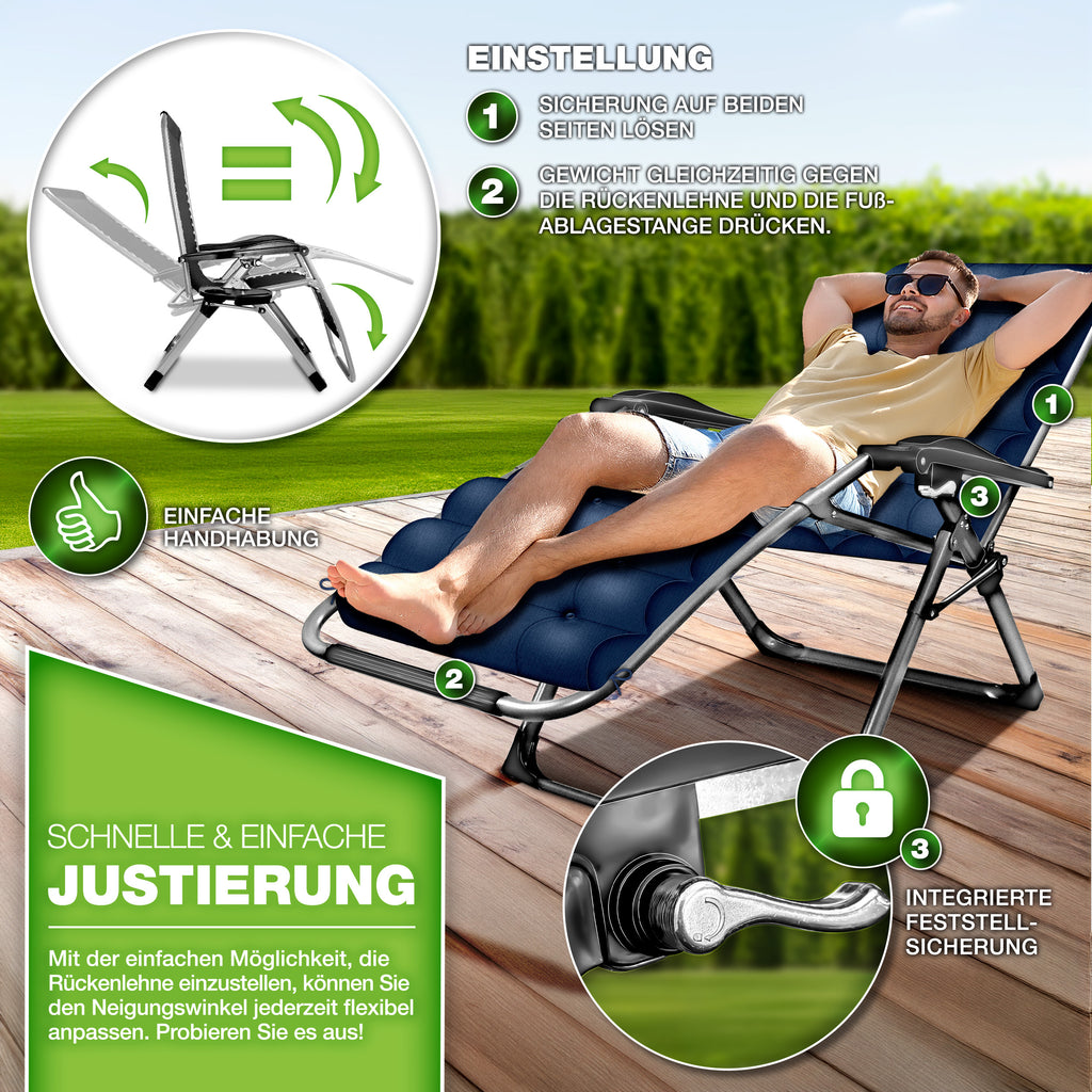 Sonnenliege, faltbar für Garten und Balkon – Detailansicht 19