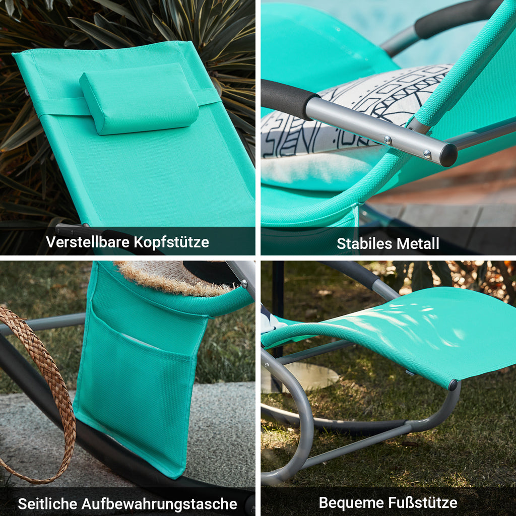 Sonnenliege, Schwarz für Garten – Detailansicht 6