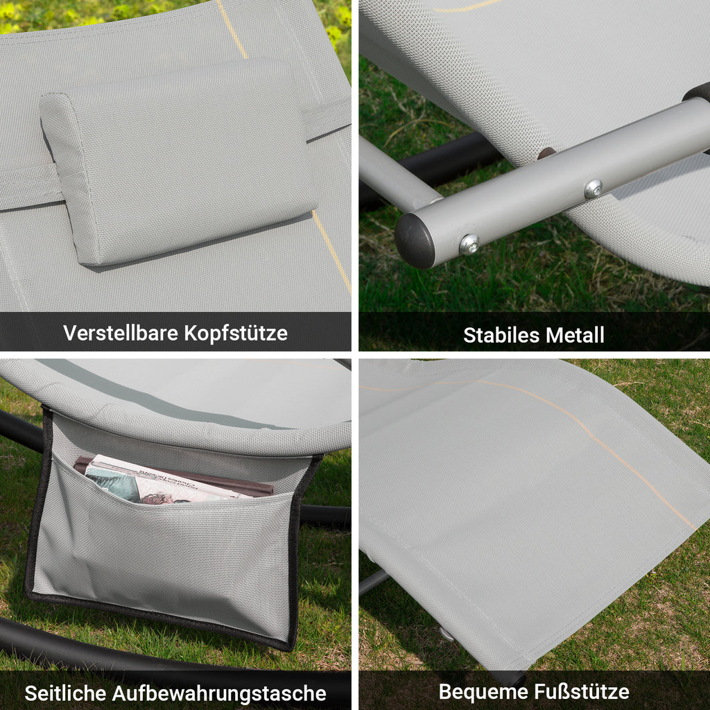 Sonnenliege, Schwarz für Garten – Detailansicht 19