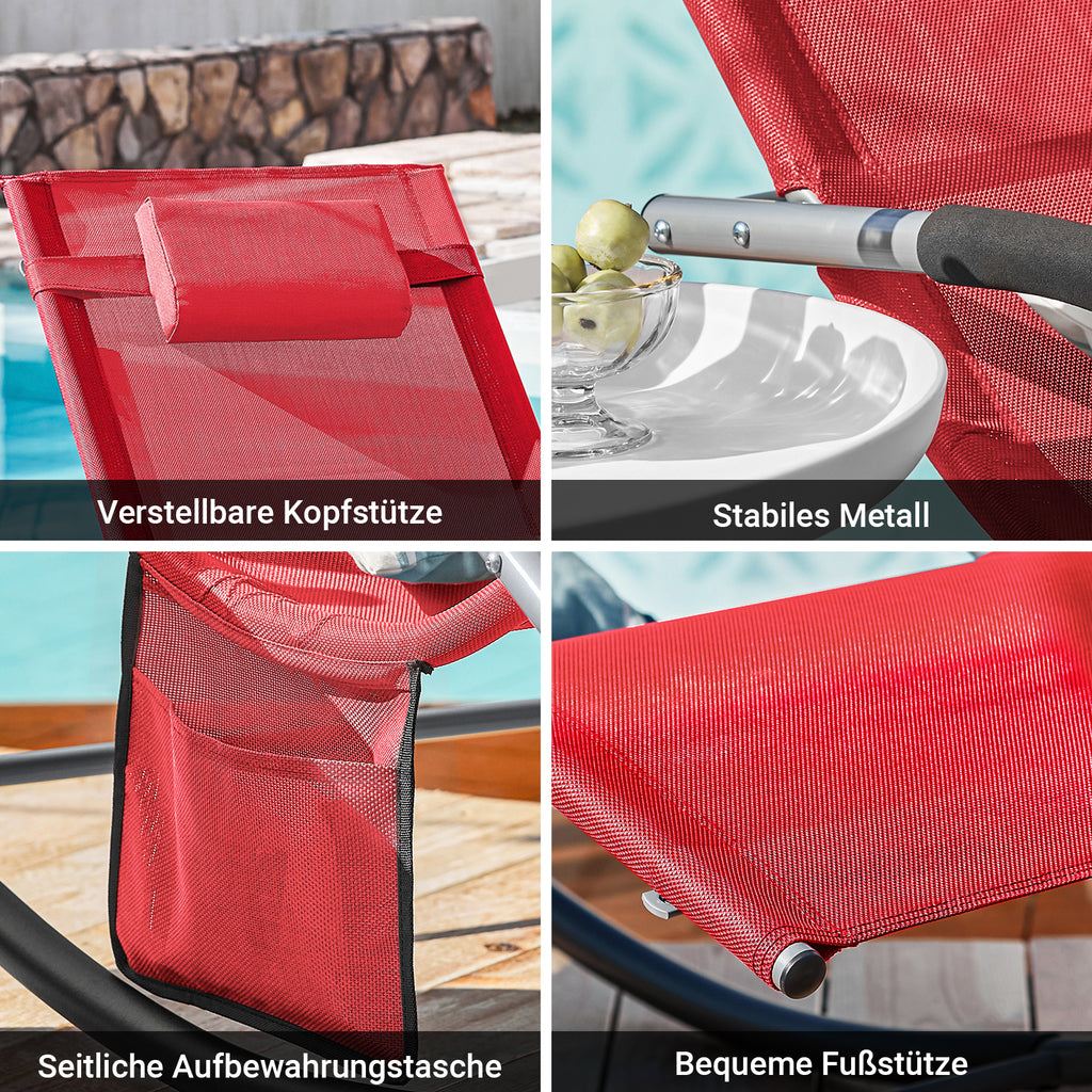 Sonnenliege, Schwarz für Garten – Detailansicht 75