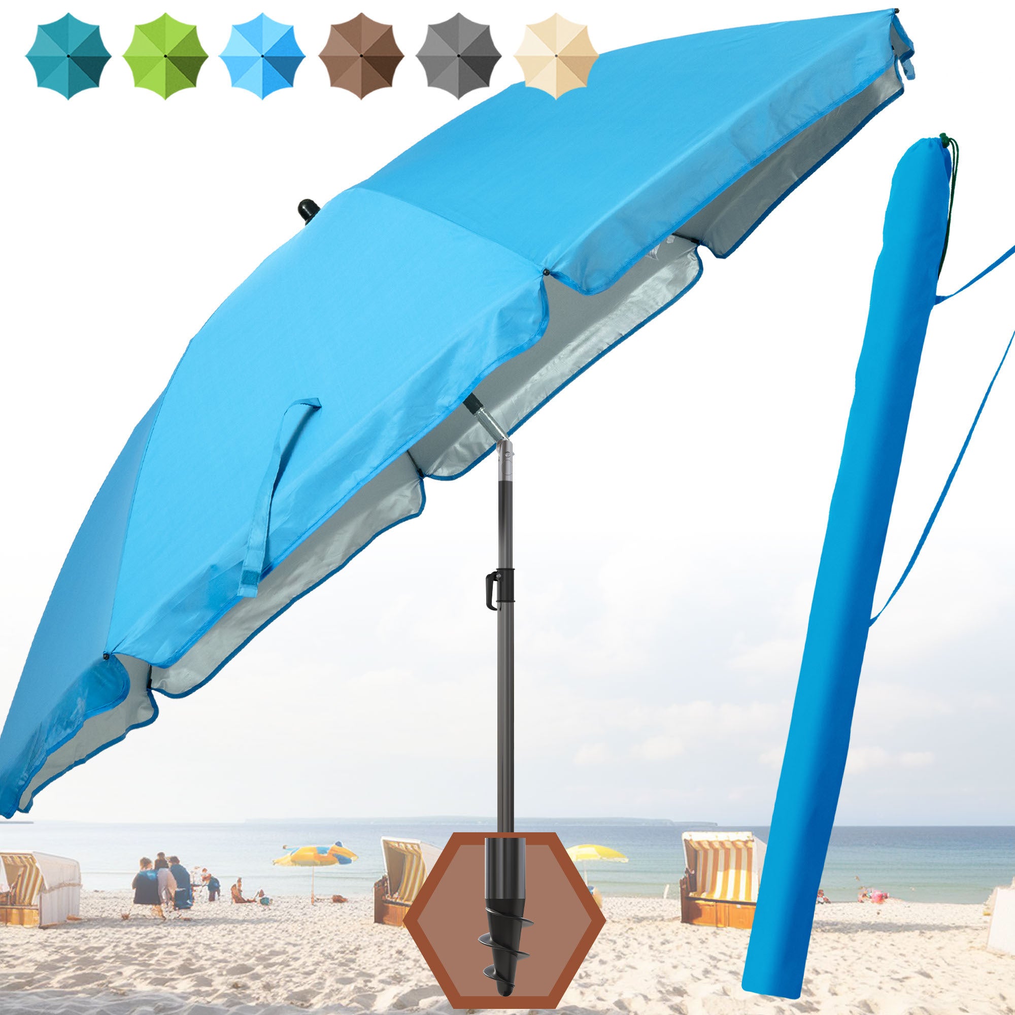 Sonnenschirm, 180 cm für Garten und Balkon – Hauptansicht