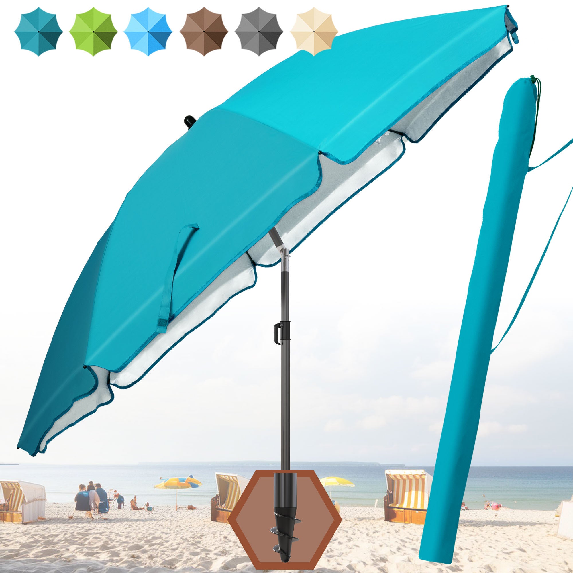 Sonnenschirm, 180 cm für Garten und Balkon – Detailansicht 2