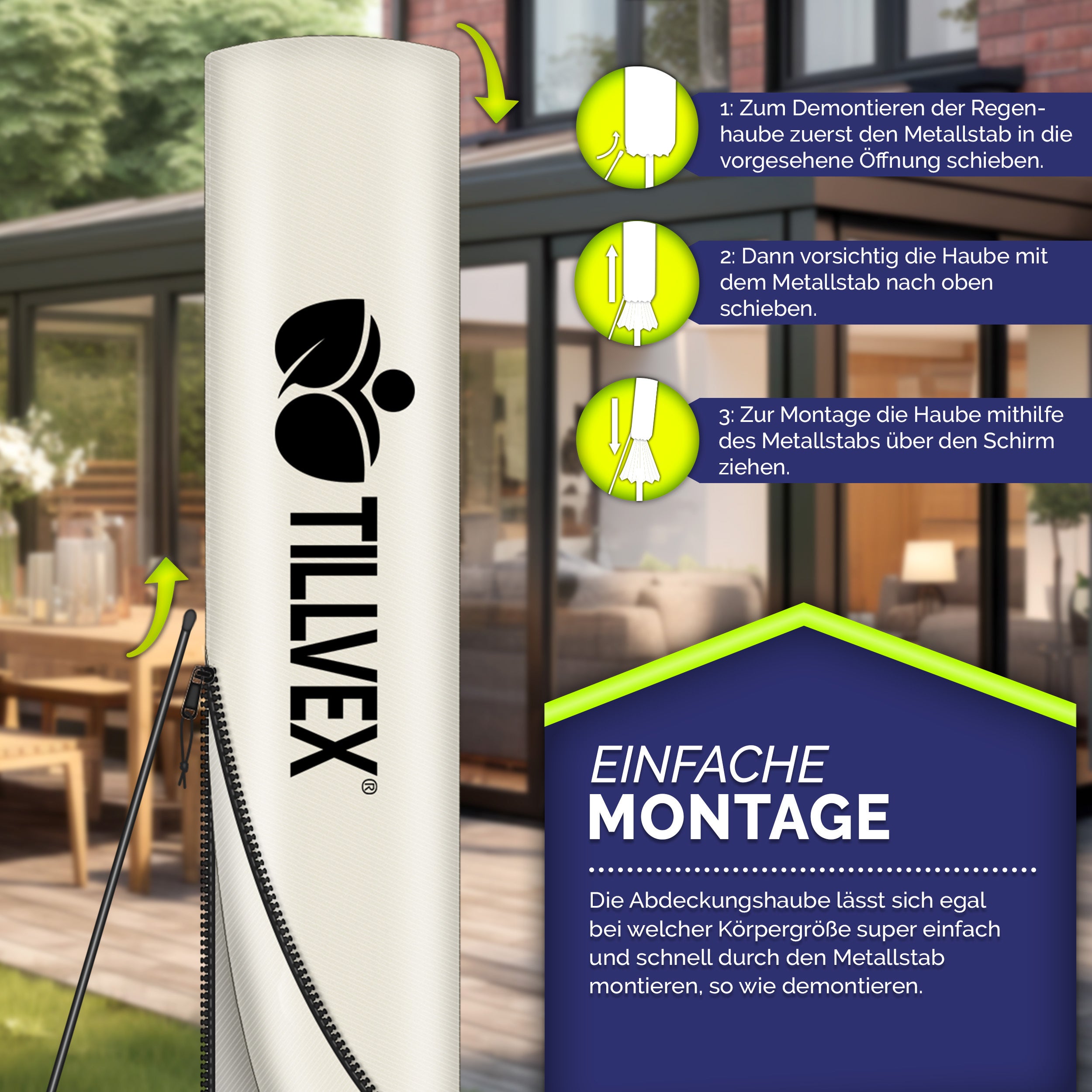 Sonnenschirm, Aluminium für Garten und Balkon – Hauptansicht
