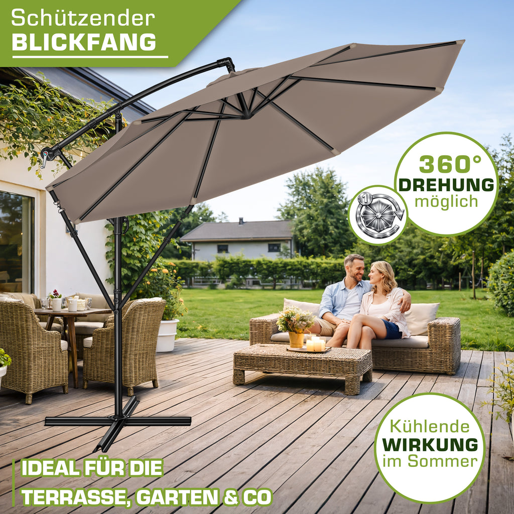 Sonnenschirm, Aluminium für Garten und Balkon – Detailansicht 17