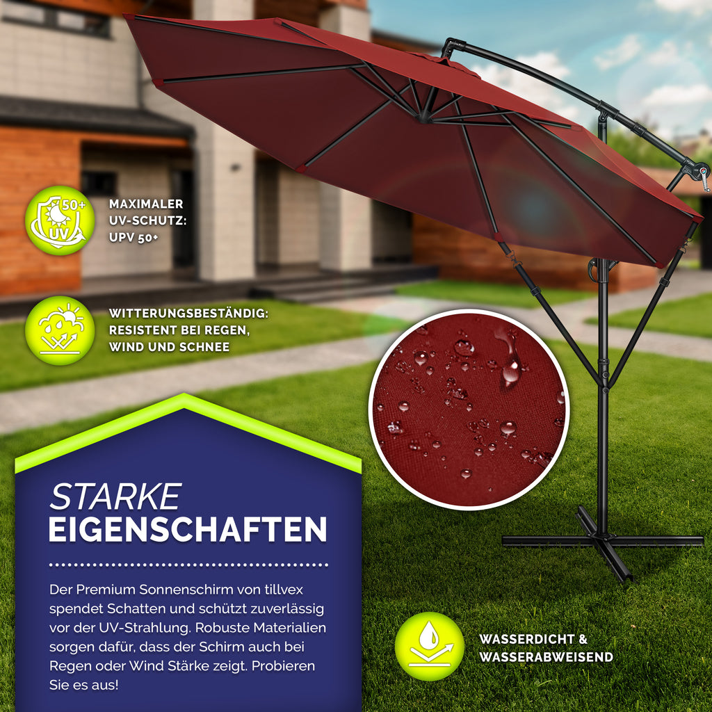 Sonnenschirm, Aluminium für Garten und Balkon – Detailansicht 22