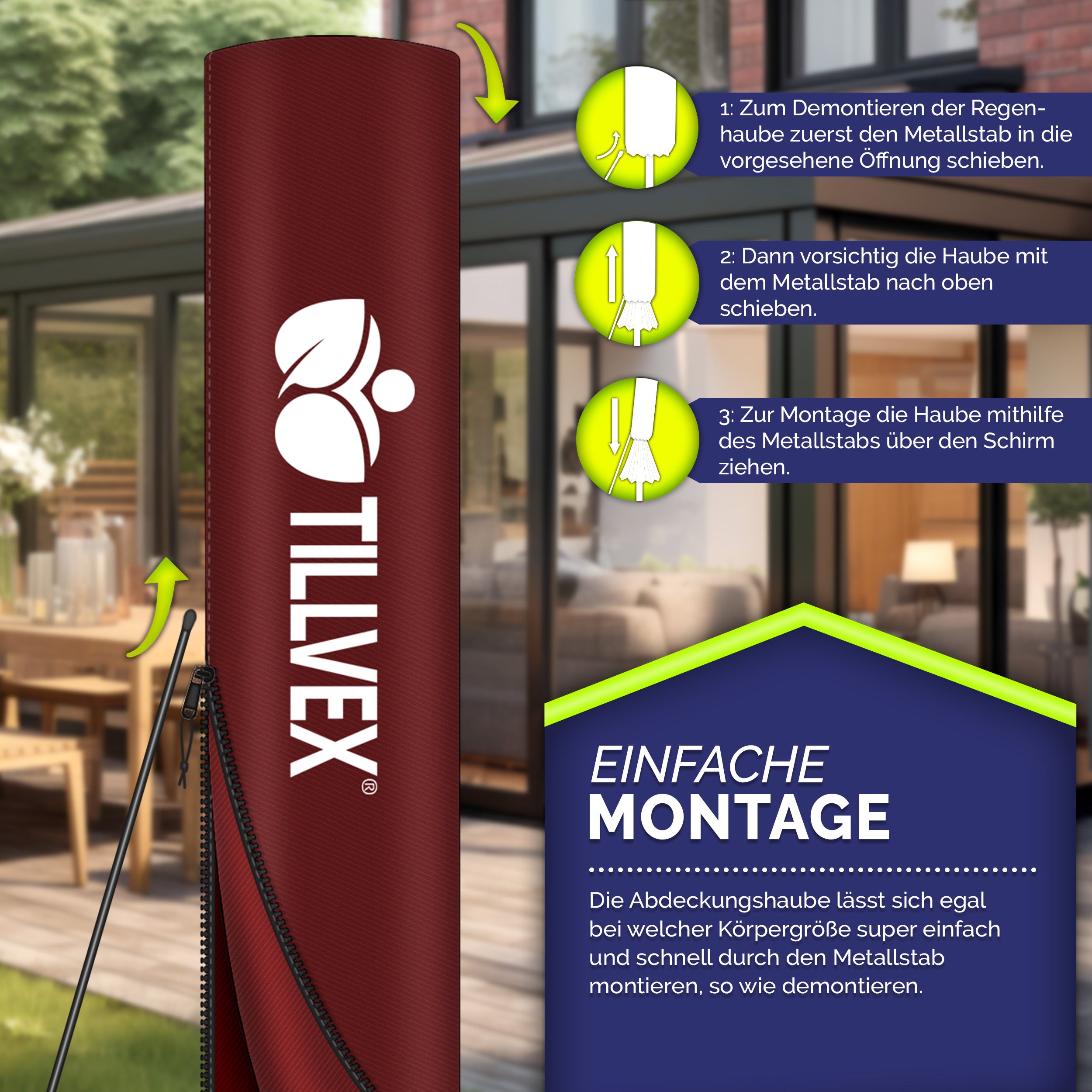 Sonnenschirm, Aluminium für Garten und Balkon – Detailansicht 28