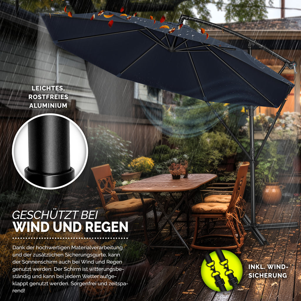 Sonnenschirm, Aluminium für Garten und Balkon – Detailansicht 36