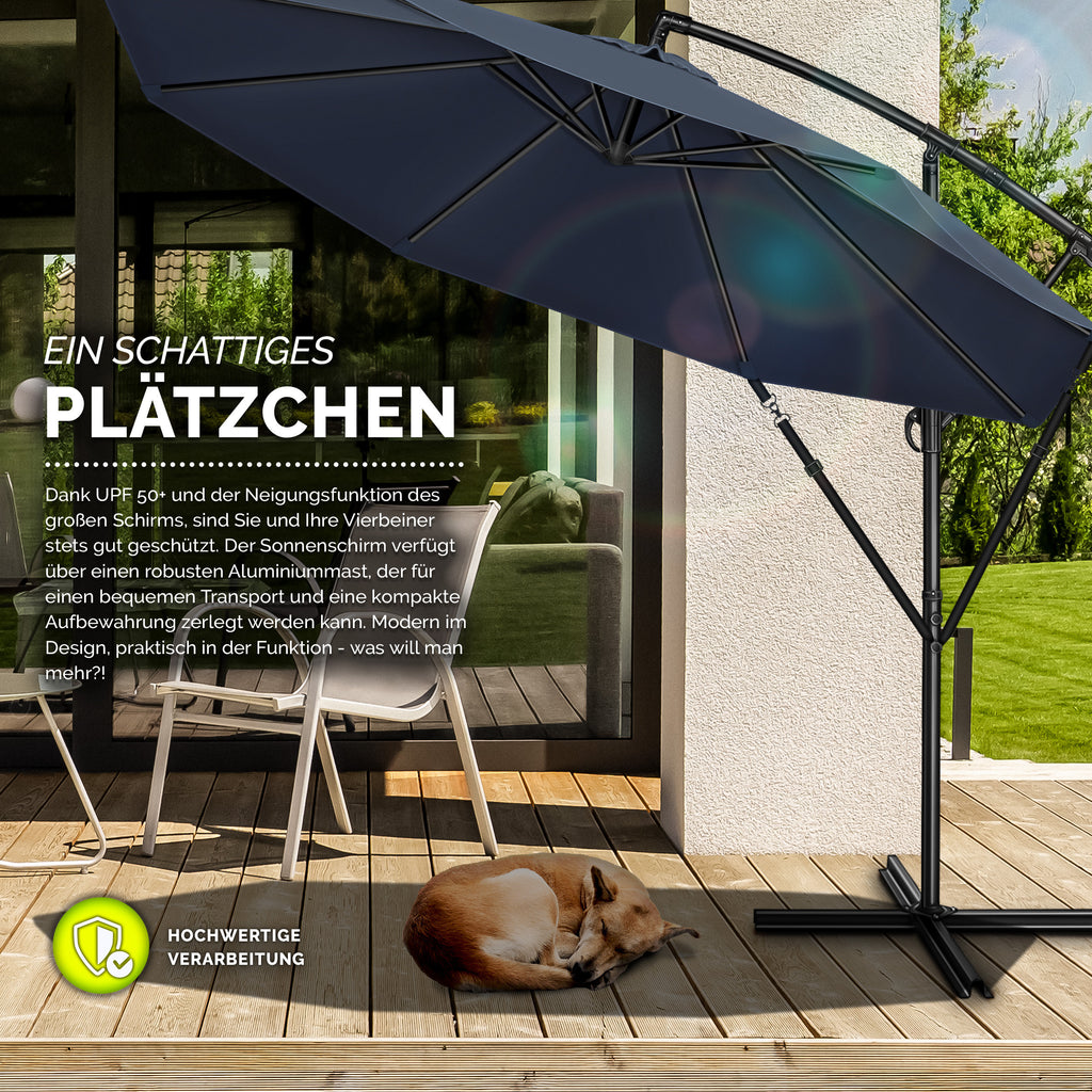 Sonnenschirm, Aluminium für Garten und Balkon – Detailansicht 39
