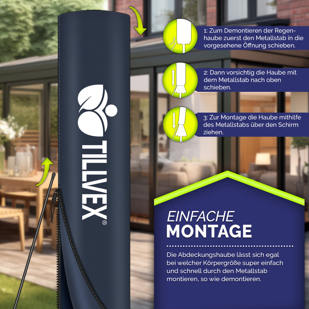 Sonnenschirm, Aluminium für Garten und Balkon – Detailansicht 40