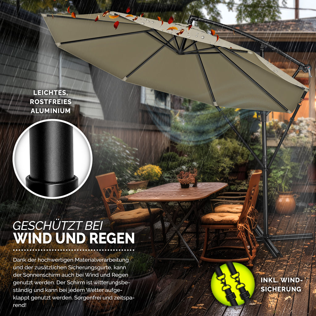 Sonnenschirm, Aluminium für Garten und Balkon – Detailansicht 47