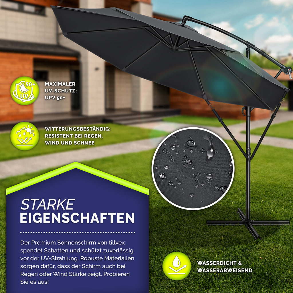 Sonnenschirm, Aluminium für Garten und Balkon – Detailansicht 56