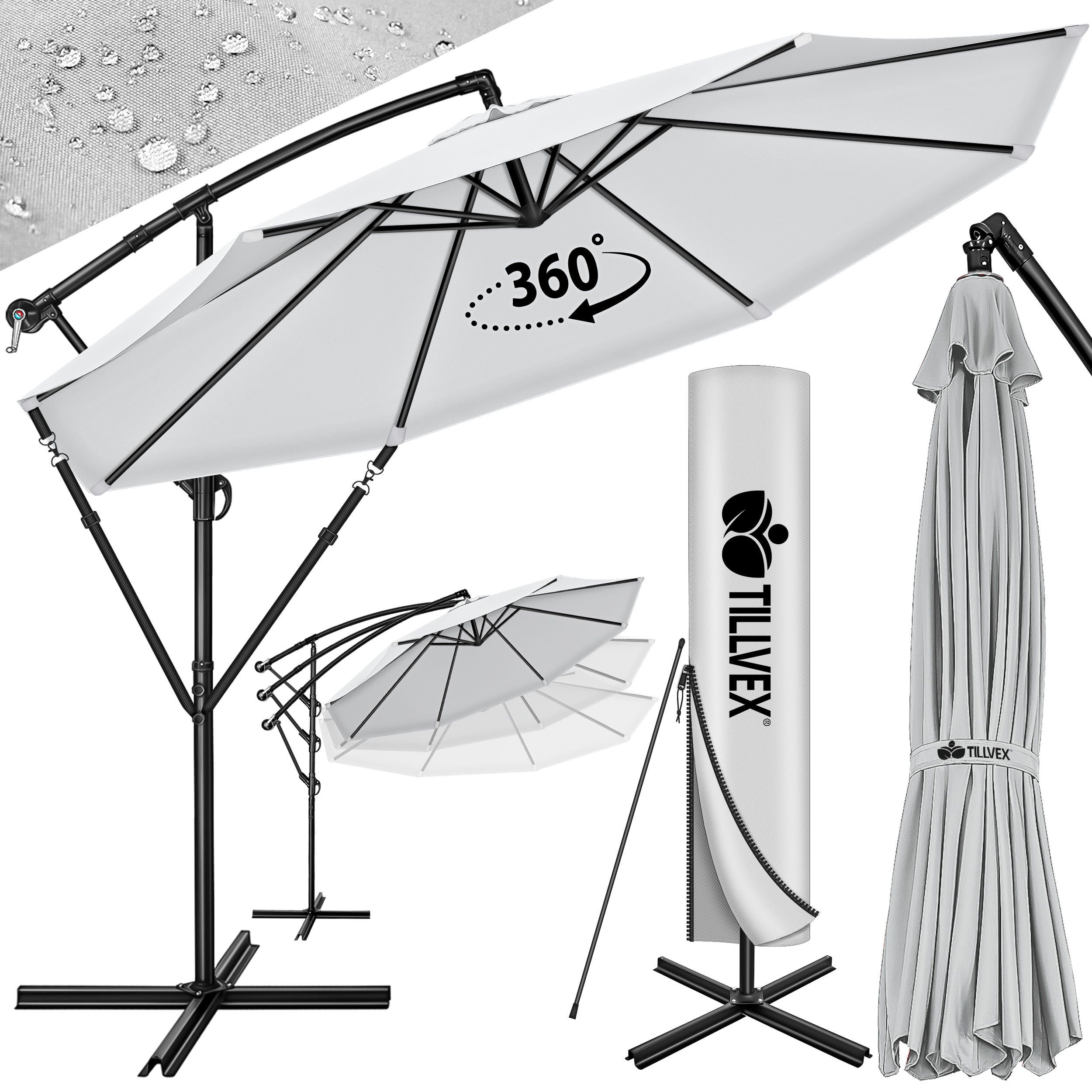 Sonnenschirm, Aluminium für Garten und Balkon – Detailansicht 71