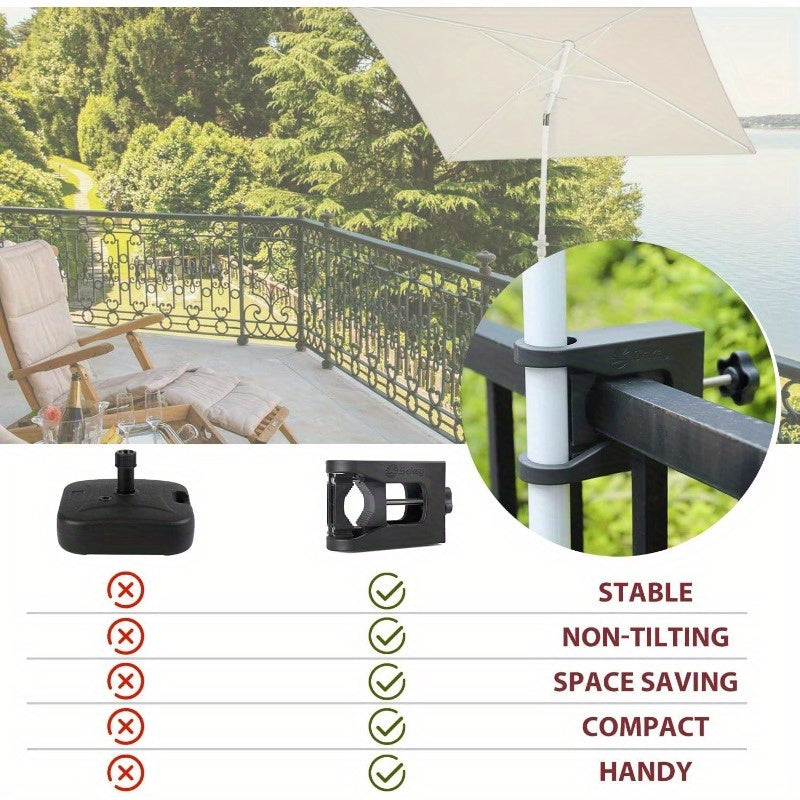 Sonnenschirm, Schwarz für Garten und Balkon – Detailansicht 3