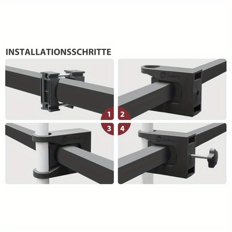 Sonnenschirm, Schwarz für Garten und Balkon – Detailansicht 5