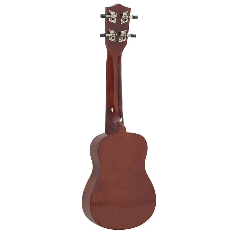 Sopran-Ukulelen-Set in dunklem Holz für den Einstieg zum Üben und tägliches Spielen einfache Auftritte – Detailansicht 4