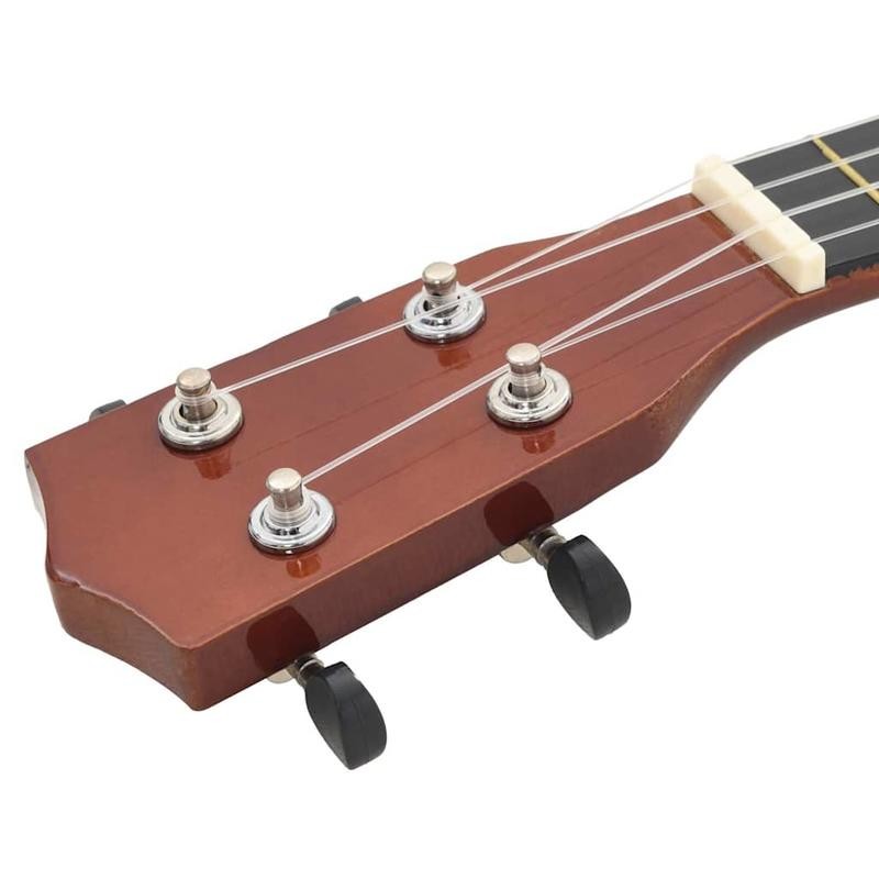 Sopran-Ukulelen-Set in dunklem Holz für den Einstieg zum Üben und tägliches Spielen einfache Auftritte – Detailansicht 9