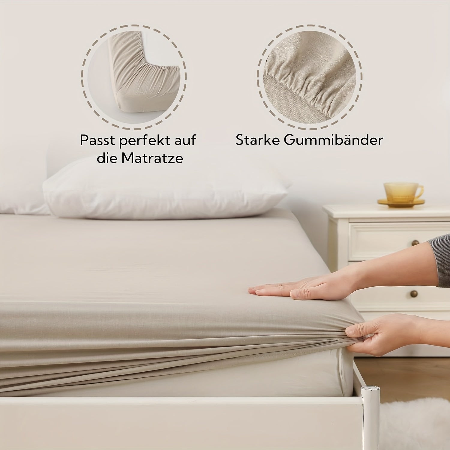 Spannbettlaken, 2er-Pack für Bett – Detailansicht 8